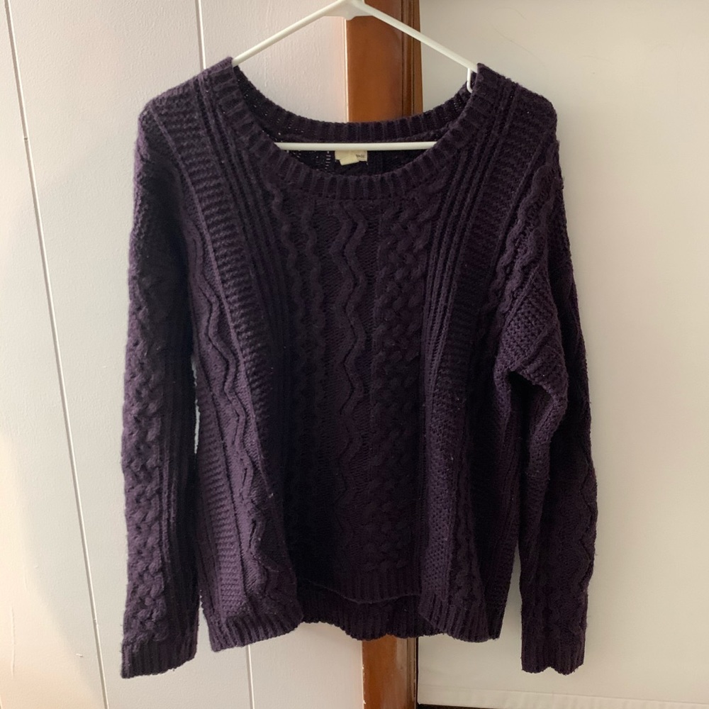 Garage Cable Knit Purple Sweater